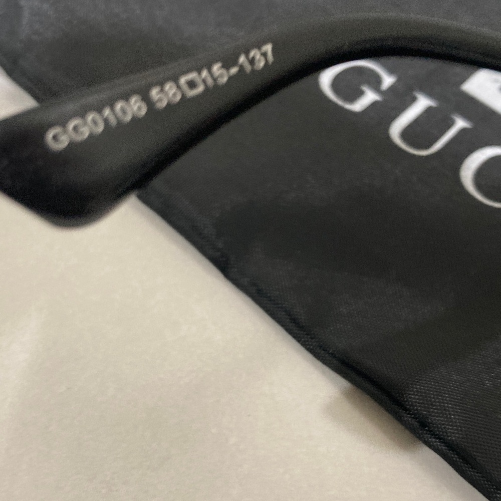 Gucci Gold Frame Sunglasses with Brown Lenses and Black Tips - Picture 12 of 16